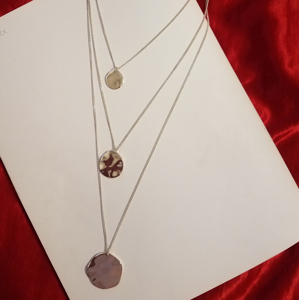 Chloe and Isabel Silver 3 Row paillette graduated pendant | Long | Convertible
